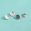 Plata de Ley S925 Colgante de Plata Hecho a Mano Colgante de Flor Triangular Estilo Coreano Estilo Ins Pulsera de Cristal Pulsera Colgante de Flor