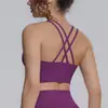 Nuevo Sujetador Deportivo Hermosa Espalda Cruzada Ajustado Camiseta sin Mangas de Yoga A prueba de Impactos Sensación de Piel Desnuda Fitness Top Ajustado
