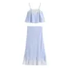 Roupas Femininas Transfronteiriças 2026 Moda Europeia e Americana Conjunto de Top Estilo Lingerie com Renda Slim-Fit + Saia para Mulheres A712147/48