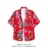 Camisa Floral del Noreste Unisex Estilo Étnico Tendencia Nacional Estampado Completo Manga Corta Moda de Verano Chaqueta Casual Fresca Moderna