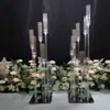 Nuevo Candelabro Acrílico Transparente para Bodas Guía de Camino Decoración de Escenario de Boda Portavelas Adorno Accesorios