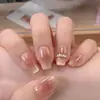 Manicura Color Nude Hecha Completamente a Mano Estilo Corto Usable Estilo Año Nuevo 2025 Gama Alta Exquisita Primavera y Verano Color Puro Blanqueador