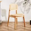 Silla de comedor de ocio para casa de madera maciza usada, silla de comedor de estudio nórdica de madera maciza pura con respaldo, silla de ratán Chandigarh