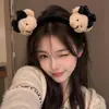 Pinza para el pelo linda y sofisticada para lavarse la cara, estilo nuevo de moda 2026, diadema de maquillaje, diadema de felpa de dibujos animados para otoño/invierno para un look de corona alta