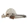 Cama Flotante de Lujo Ligero Princesa Pétalo con Luz Moderna Simple Art Cama Doble 1.8 m 1.5 m Recámara Principal Cama Queen Hogar