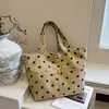 Otoño 2026 Pana Estampado de Retazos de Lunares Elegante Gran Capacidad Moderno Versátil Ligero Simple Bolso de Hombro Cruzado