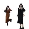 #339 Tiro Real Pana Dos Piezas Otoño/Invierno Nuevo talla grande chica gordita Estilo Chanel Abrigo Falda de Longitud Media traje