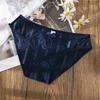 Ropa interior de rayas de seda de hielo para mujer Ikoro Parte inferior de algodón puro Lazo de encaje Cintura baja Calzones de fábrica para mujer