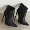 Comércio exterior apontou salto alto 40 botas tiro tubo curto 48 botas Botas de cavaleiro europeias e americanas rua novo tornozelo plus size 2024 preto