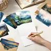 Cartão de Cumprimentos Floresta em Aquarela da Amazon com Adesivos de Envelope, Design de Planta Fresca, Pode Ser Escrito à Mão para Bênçãos, Cartão Dobrável em Estoque