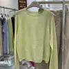Suéter Tejido de Hilo de Papel Japonés de Alta Gama Sin Costuras para Mujer Hong Kong y American Apparel Modelo Nuevo 2026 Color Sólido Transpirable Top de Manga Raglán