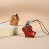 Sándalo Verde y Palosanto Tallados Linda Oveja Pequeña Colgante para Teléfono Móvil Caricatura Cabra Pequeña Colgante para Bolso Regalo Creativo