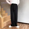 Pantalones de traje rectos de color liso, corte limpio y con caída, para hombre, diseño minimalista americano, modernos, para ir al trabajo, pantalones de traje con caída