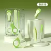 Conjunto de cortador de unhas para bebê, projetado especificamente para recém-nascidos, incluindo cortador de unhas, lixas de unha e tesoura, com um recurso de segurança para evitar beliscar a pele.
