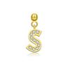 Andywen Plata S925 Accesorios de Letras Microincrustados Colgante de Letra Inglesa Simple y Versátil Pendientes Colgantes de 26 Letras