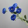 Flores Artificiales de Rosa de Té de Cinco Cabezas, Tacto Realista, Hidratantes, Flores para Pasillo de Boda, Decoración de Lugar de Boda, Materiales Florales para Boda, Flores Falsas de Exportación