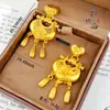 Loja de Ouro Mesmo Estilo Série Ouro Antigo de Areia Pingente Flor de Lírio Cadeado Ruyi Nova Corrente de Colar com Borla Chinesa
