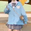 Moletom feminino espessado com forro de fleece, estilo outono e inverno, cardigã retrô americano hiphopins, jaqueta nicho com design exclusivo