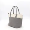 Bolsa de Mão de Algodão Personalizada de Fábrica Bolsa com Zíper Grande Capacidade Bolsa de Compras para Viagem ao Ar Livre Bolsa Tote Bolsa de Ombro com Zíper