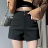 Pantalones Cortos Negros de Talla Grande con Forro de Polar para Mujer, Nuevo Estilo Otoño/Invierno, Pantalones Bootcut Casuales Versátiles, Pantalones de Cintura Alta de Corte A, Adelgazantes, Moldeadores de Figura, Hot Pants
