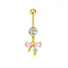 Gabe Moda Europeia e Americana Transfronteiriça Estilo Tendência Coração Rosa Cereja Personalizado Piercing para Umbigo Joia