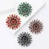Broche de girassol de liga de alta qualidade com strass, broche de temperamento, versátil, popular, joias para lapela de roupas femininas