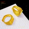Anel Tridimensional de Dragão em Latão Banhado a Ouro com Design Esculpido para Homens, Anel de Dragão Dourado de Areia do Vietnã, Atacado de Joias