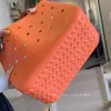 Bolsa de Playa Eva Gran Capacidad Impermeable Almacenamiento Moda Coreana Bolso de Mano Bolsa Estampada Bolso de Agujeros de Moda para Mujer