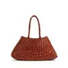 Y2026 Primavera/Verano Nuevo Bolso de Cesta Tejida Hecho a Mano Gran Capacidad Bolso de Mano de Moda Versátil Bolso de Hombro para Mujer
