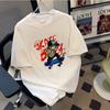 Camiseta de manga corta de algodón puro estilo americano retro unisex para hombre, cuello redondo, holgada, talla grande, marca de moda, informal, combina con todo.