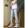 Jeans Americano Retrô Azul Claro Masculino Primavera e Outono Novos High Street vintage Reto Slim Look Calça Longa