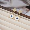 Brincos novos de concha de zircônia de diamante completo para usar na frente e atrás, brincos de luxo de alta qualidade, brincos pendentes de design de moda, atacado