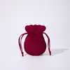Bolsa de Veludo Dupla Face para Joias Bolsa de Veludo Formato de Abóbora Bolsa de Armazenamento de Joias 7*9cm Bolsa Pequena de Pano com Cordão para Anéis Brincos