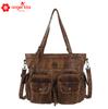 Bolsa Tote Feminina Angelki Y2K Atacado Cor Pura Casual Lavada Bolsa de Ombro Grande Capacidade Estilo Motociclista Bolsa Transversal