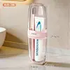 [Original] Copo de Enxaguante Bucal de Viagem, Caixa de Armazenamento de Escova de Dentes e Pasta de Dente, Copo de Escova de Dentes de Viagem Portátil para Casais para Viagens de Negócios e Estudantes
