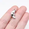 19X9Mm 1.3g Plata Antigua Hecho a Mano DIY Accesorios para Joyería Colgante de Rostro Humano Luna