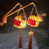 Linterna luminosa de conejo tejida de bambú Festival del Medio Otoño linterna pequeña luminosa portátil puesto pequeño regalo punto escénico venta caliente Linterna