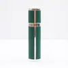 Botella de Relleno de Perfume de Cuero de Tapa Plana de 10 ml Botella de Spray de Perfume de Bolsillo Portátil con Recipiente Interior de Vidrio Relleno de Viaje a Prueba de Fugas