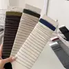 26 Calcetines Nuevos Otoño Invierno Calcetines Nuevos Rayados Bloque de Color Estilo Japonés Gris Azul Calcetines Sueltos para Mujer