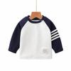 Camisetas Infantis de Manga Longa em Liquidação Especial, Roupas para Meninos Primavera e Outono, Estilo Acadêmico Infantil, Tops Casuais de Cavalheiro para Bebês