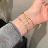 Pulseira de Diamante Redondo Pequeno Estilo Coreano Simples e Versátil de Alta Qualidade, Fina, Leve e Luxuosa, Design de Nicho, Joia de Mão Exquisite Popular