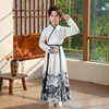 Pintura de Montaña Tinta Hanfu para Niños Niños y Niñas Guoxue Clásicos de Tres Caracteres Traje Antiguo Alumnos Ceremonia de Apertura Libro Ropa de Desempeño Infantil