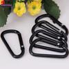 Hebreo No. Mosquetón de aleación de aluminio negro tipo 5 D, para mochila, con llave, para colgar rápidamente, hebilla de seguridad para escalada al aire libre