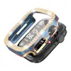 Adecuado para Apple Watch 8, Caja de Reloj con Diamantes, PC Electroplateado, Dos Tonos, Doble Fila, Recorte de Diamante, Caja de Reloj iWatch