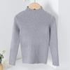 Categoría a Otoño e Invierno Ropa Nueva para Niños y Niñas Camiseta de Fondo de Punto Estilo Occidental Color Puro Estilo Coreano Suéter de Cuello Alto Medio para Niños