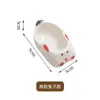 Linda Plato Cerámico de Dibujos Animados para Salsa para Dip para Hot Pot, Plato de Condimento de una Sola Asa, Adorable Plato Casero para Condimentos de Salsa de Soja y Vinagre