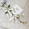 Flor artificial salgueiro neve orquídea, salgueiro crisântemo, linha de salgueiro neve arranjo de flores salão de casamento material de flor, ramos longos, altura, pequenas flores falsas florais