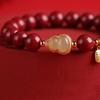 Pulseira da Sorte Cinnabar Vermelho Imperial Areia Dourada Roxa para Homens e Mulheres, Pulseira do Ano Zodiacal Presente, Contas Budistas e Itens Culturais no Atacado