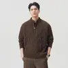 Suéter de Punto Trenzado con Media Cremallera y Cuello Alto Estilo Dinero Antiguo de Anyang para Hombre, Nuevo Otoño 2026 Estilo Perezoso Versátil
