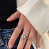Anillo Floral Estilo Coreano para Mujer, Moda Vintage, Anillo Abierto Resistente con Letras Graffiti Estrella, Anillo para Dedo Índice, Moderno